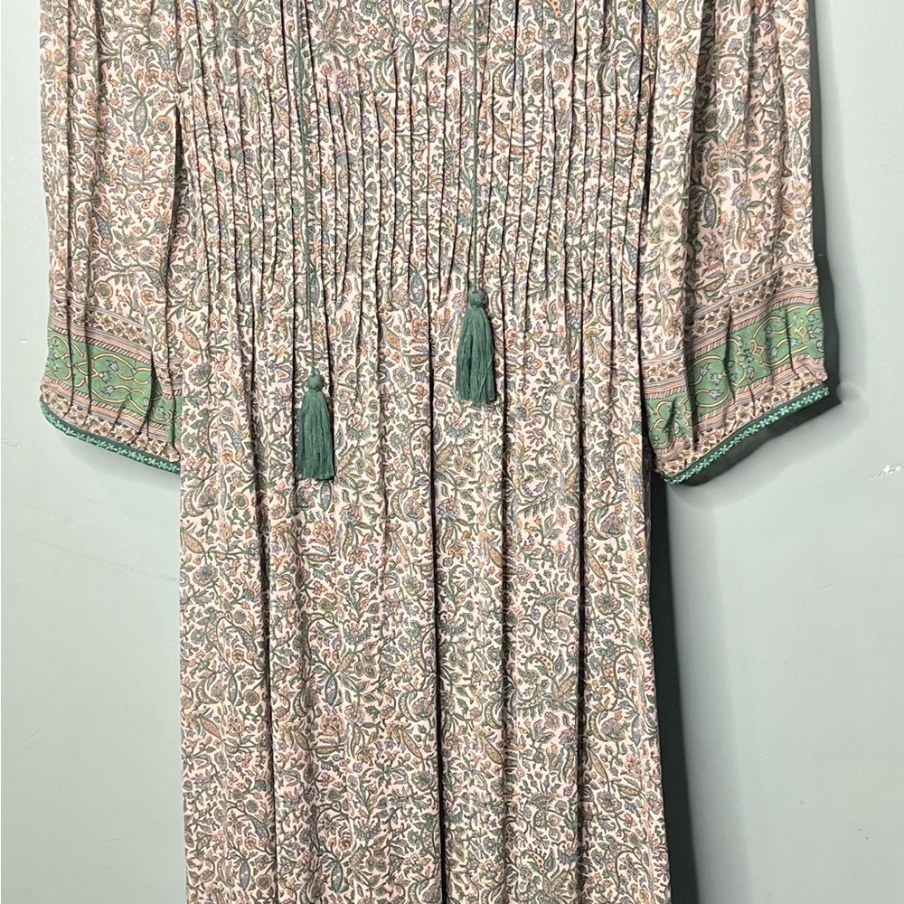 Floral Bohemian Maxi Dress with Tassels